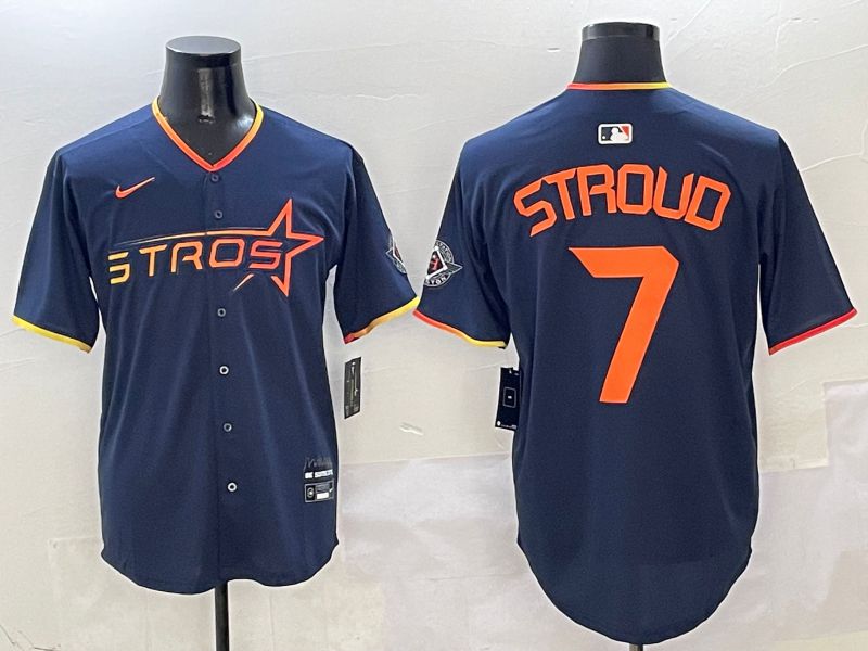 Men Houston Astros #7 Stroud Blue three generations Joint Name Nike 2025 MLB Jersey style 1->san diego padres->MLB Jersey